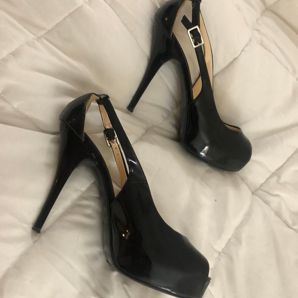 Sexy Black Guess Peep Toe Platform heels